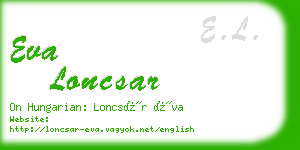 eva loncsar business card